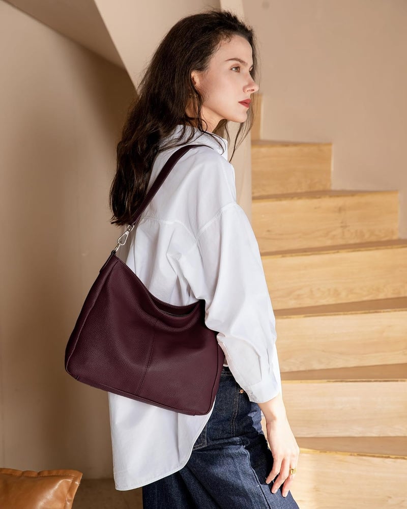 befen Genuine Leather Hobo Bags Purses for Women, Women's Shoulder bag Handbags Crossbody Bag with 2 Shoulder Straps - Image 2